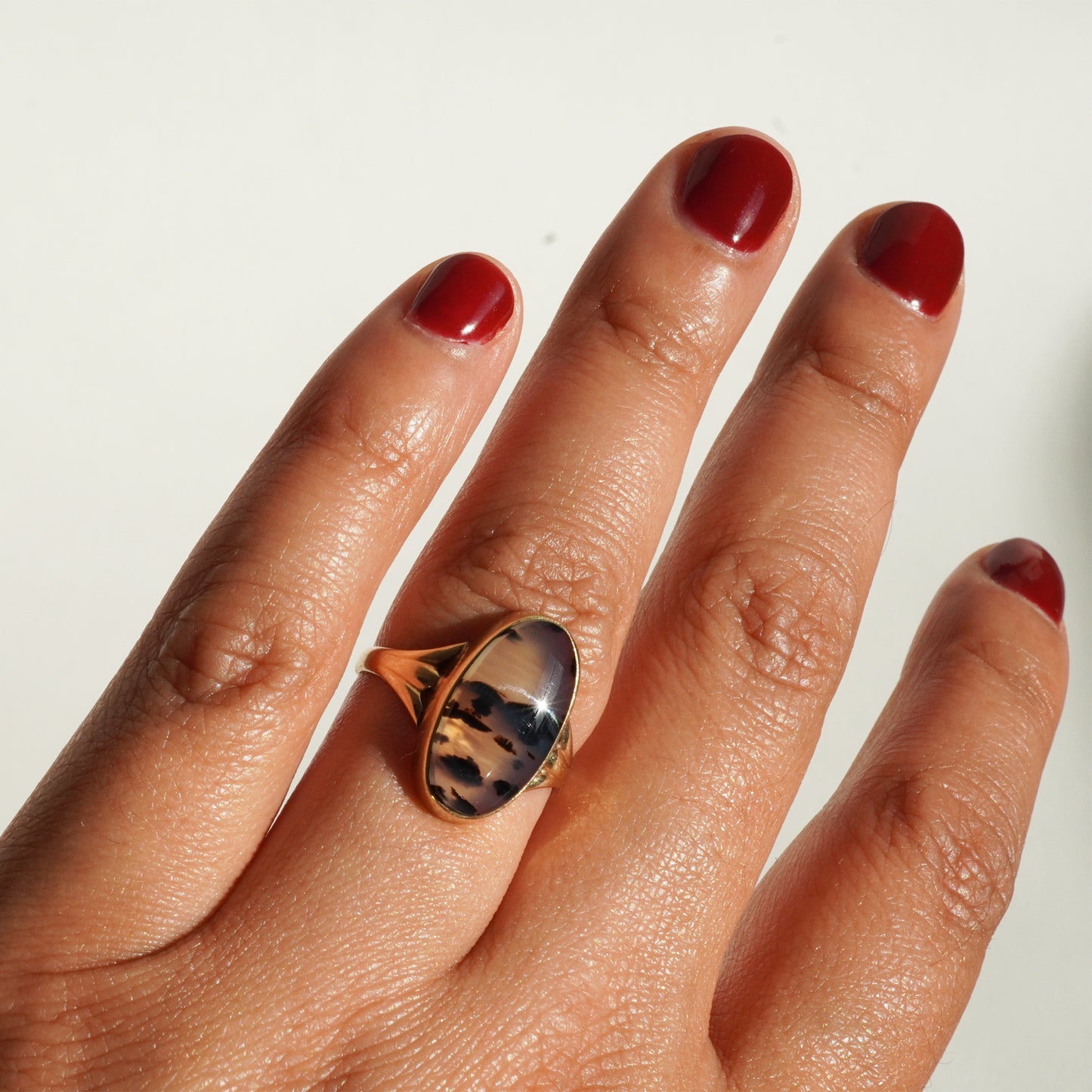 10K Spotted Agate Ring