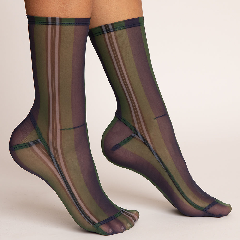 Mesh Socks in Aurora Stripe