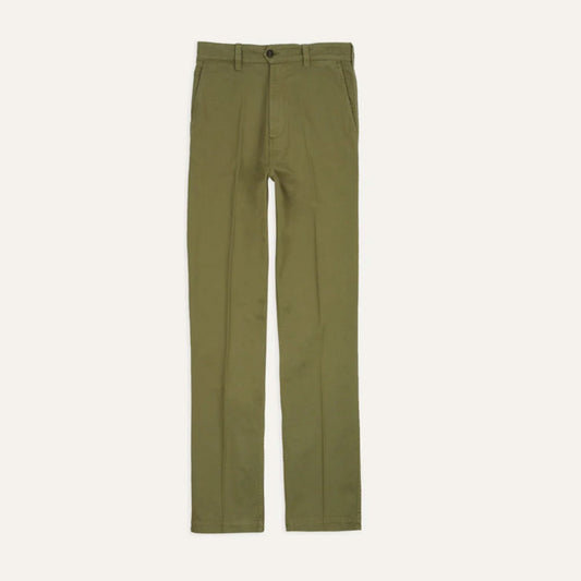 Cotton Flat Front Chino in Olive