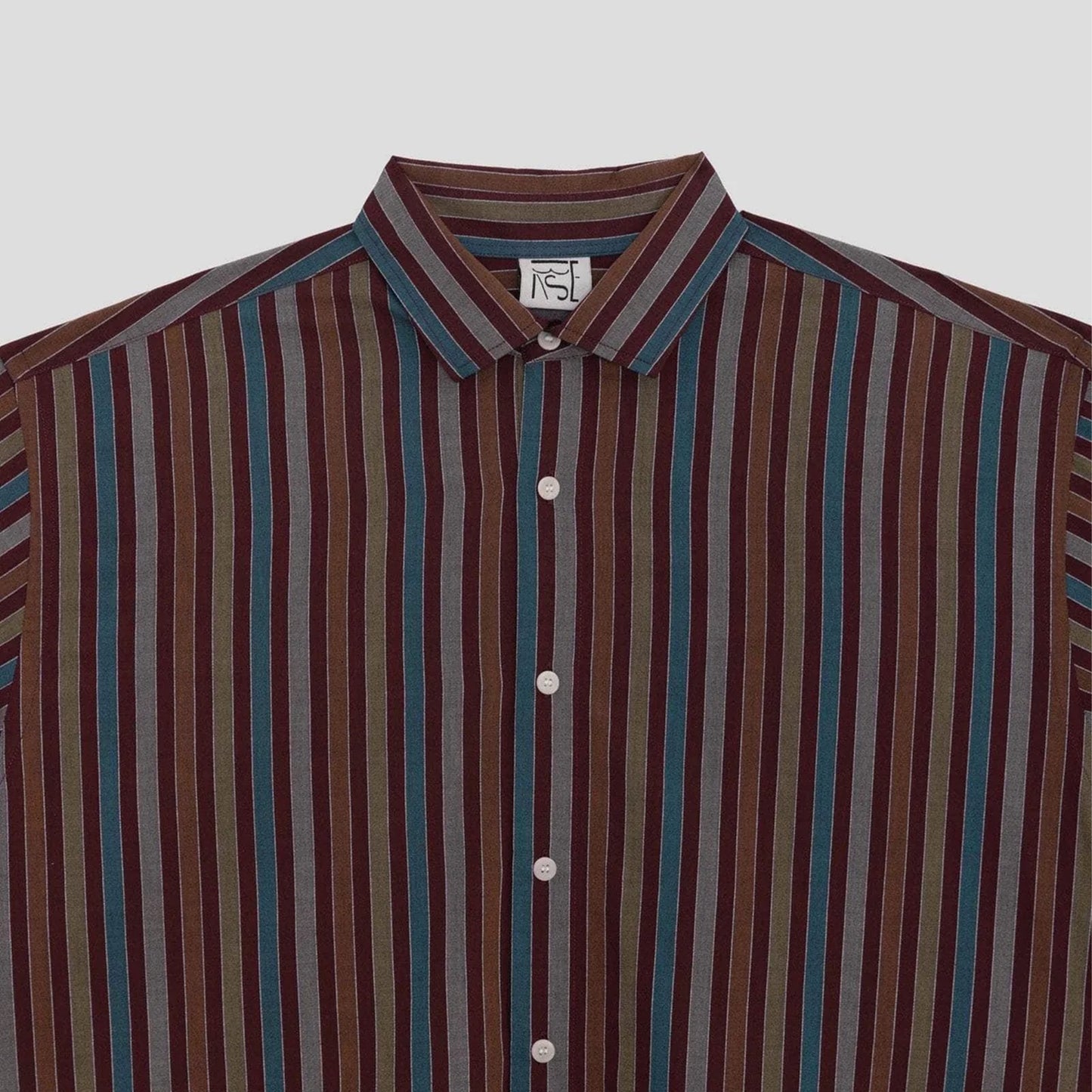 Claude Shirt in Maroon Multi Stripe