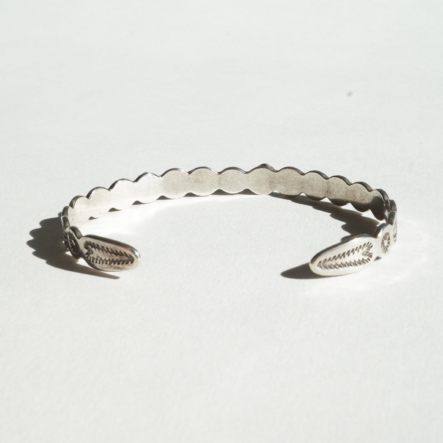 Coin Silver Scallop Edge Cuff