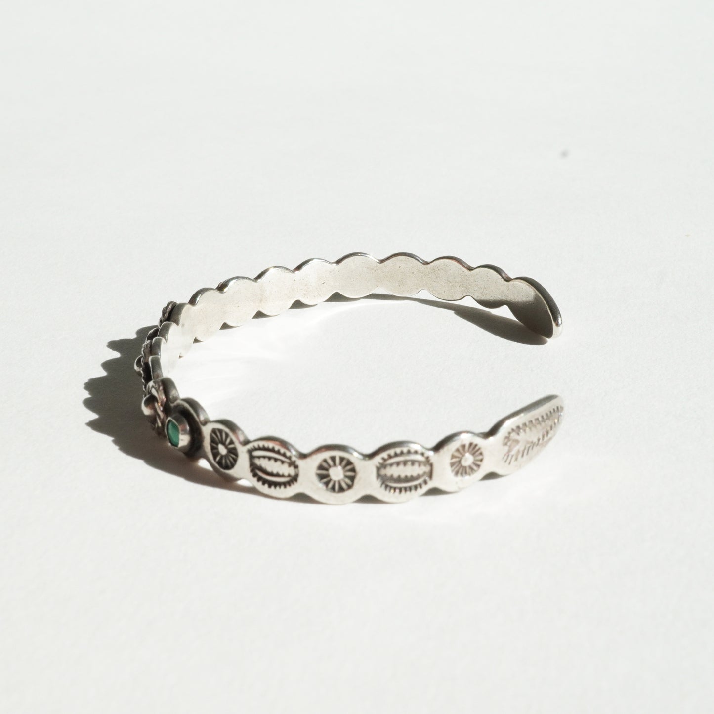 Coin Silver Scallop Edge Cuff