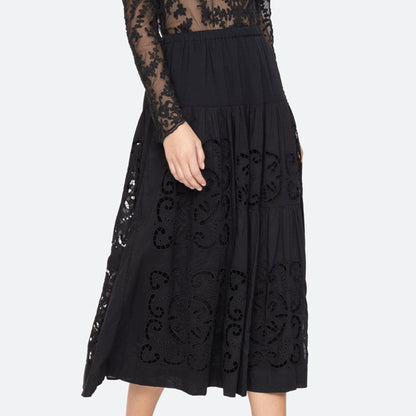 Dahlia Eyelet Skirt in Black