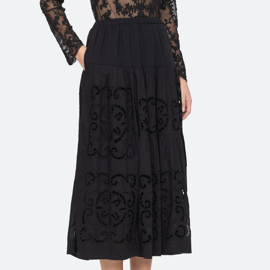 Dahlia Eyelet Skirt in Black