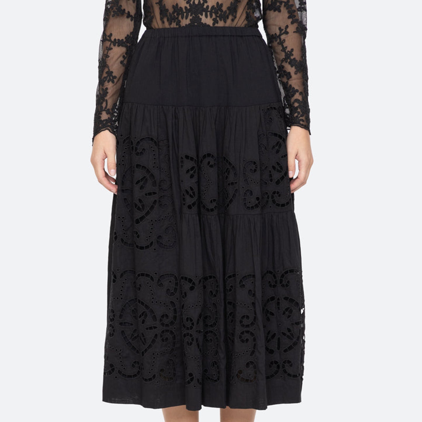 Dahlia Eyelet Skirt in Black