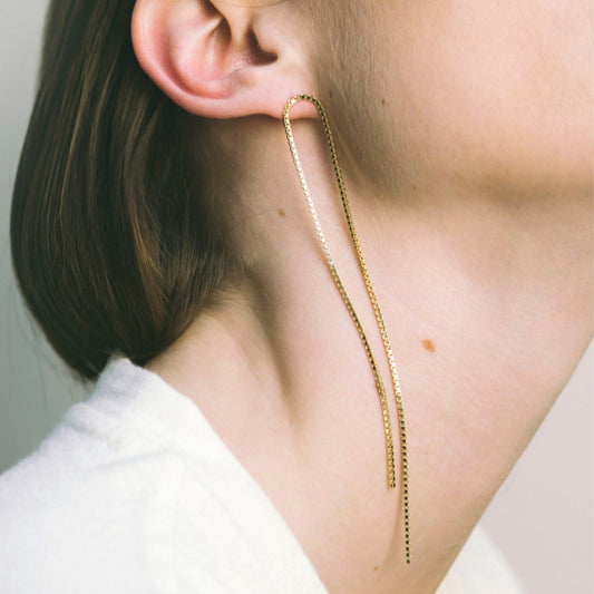 Gold Open Fringe Earrings