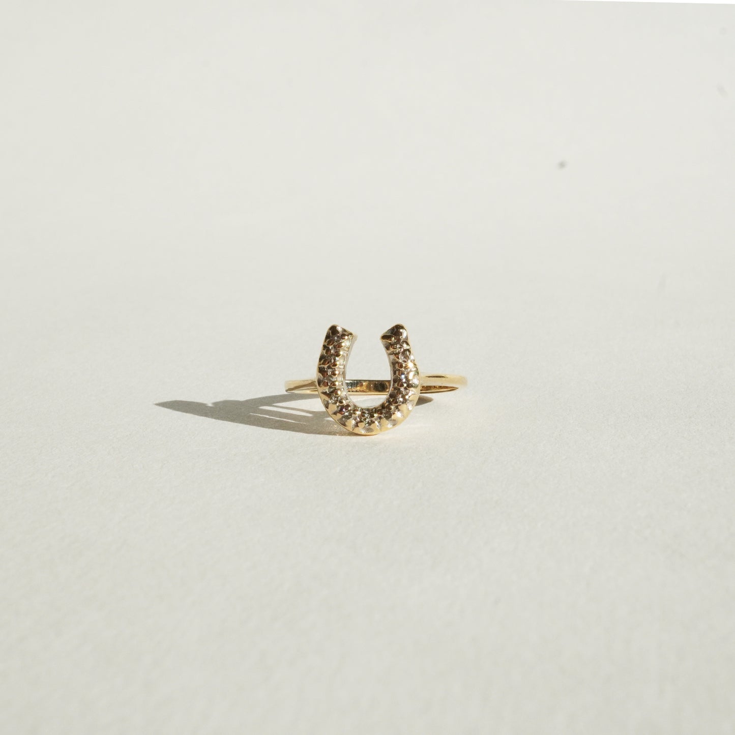 14k Pave Diamond Horseshoe Ring