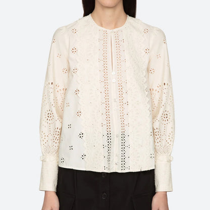 Lainey Embroidered Long Sleeve Top