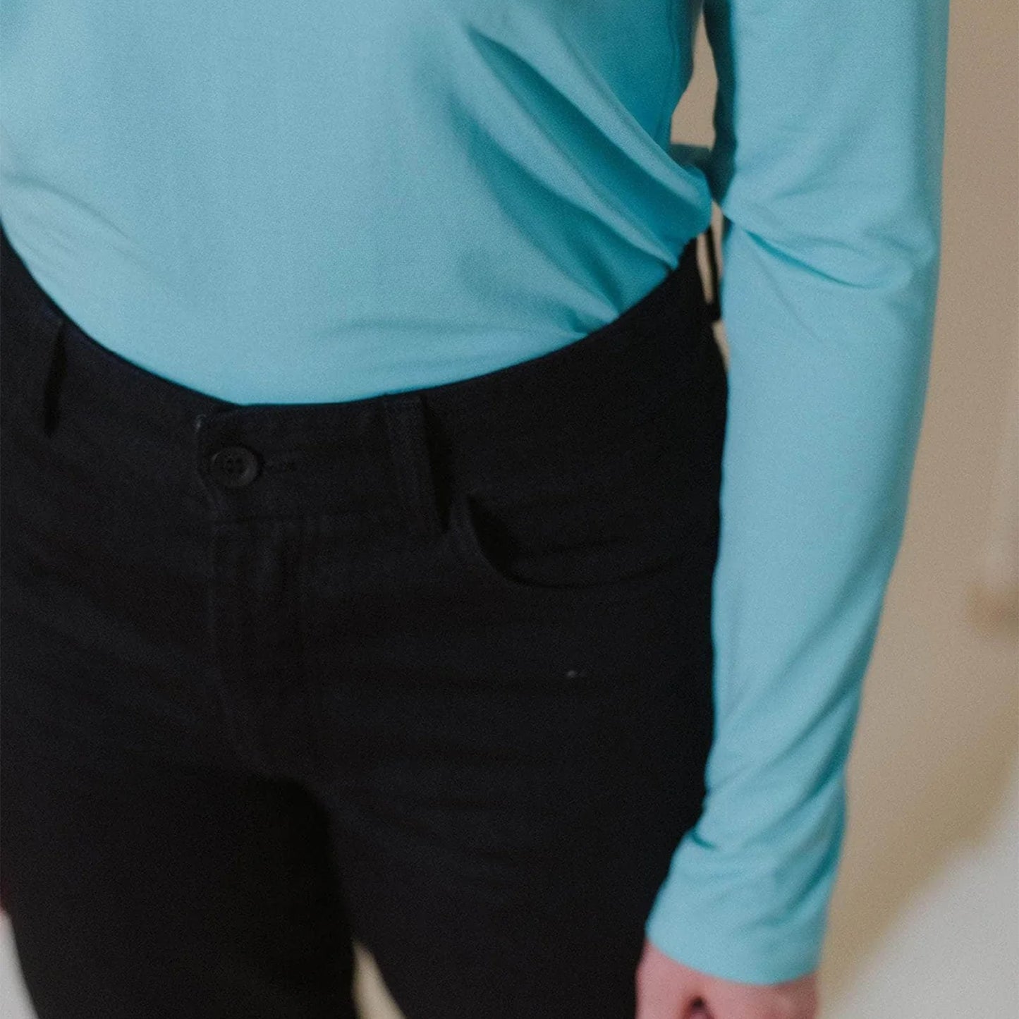 Long Sleeve Tee in Charles Turquoise