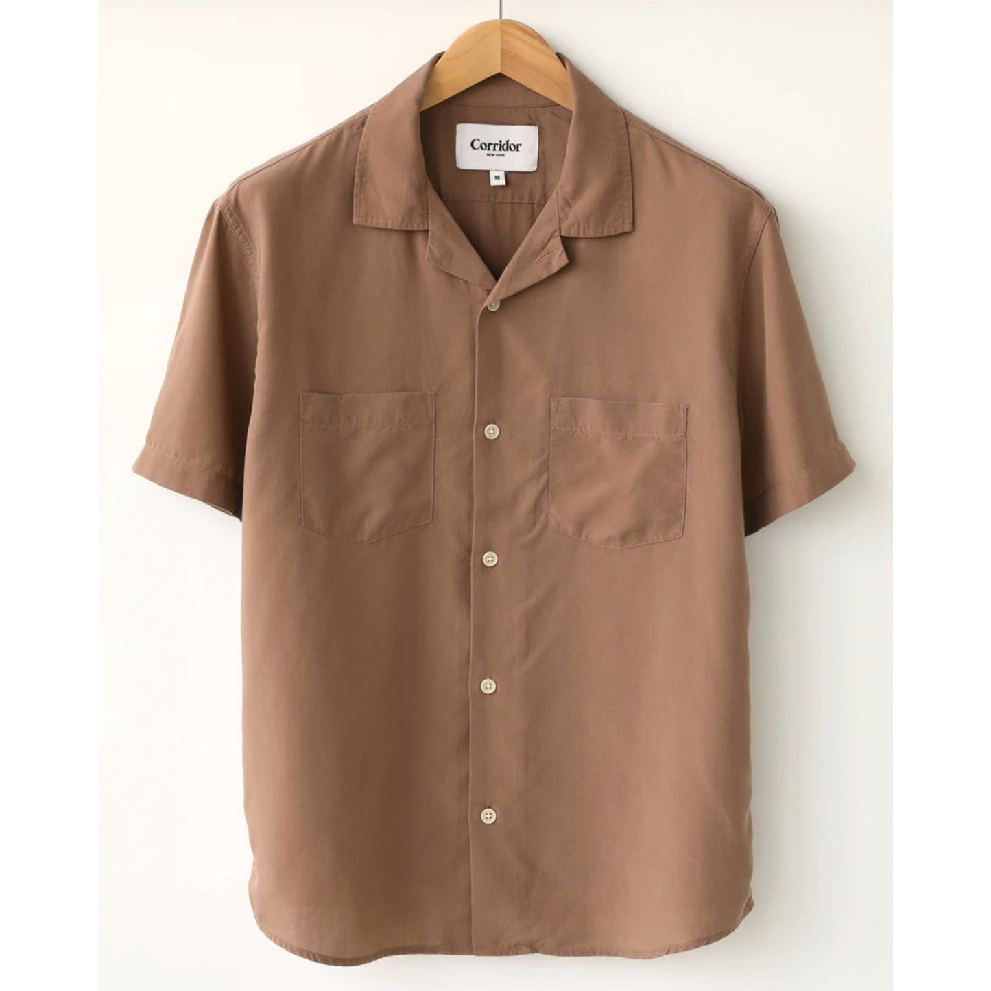 Lyocell Camp Shirt in Brown