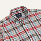 Madras Check Cotton Button-Down Shirt in Red and Black