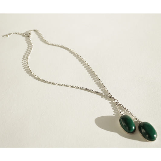 Malachite Lariat Necklace