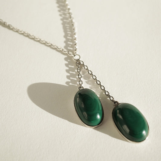 Malachite Lariat Necklace