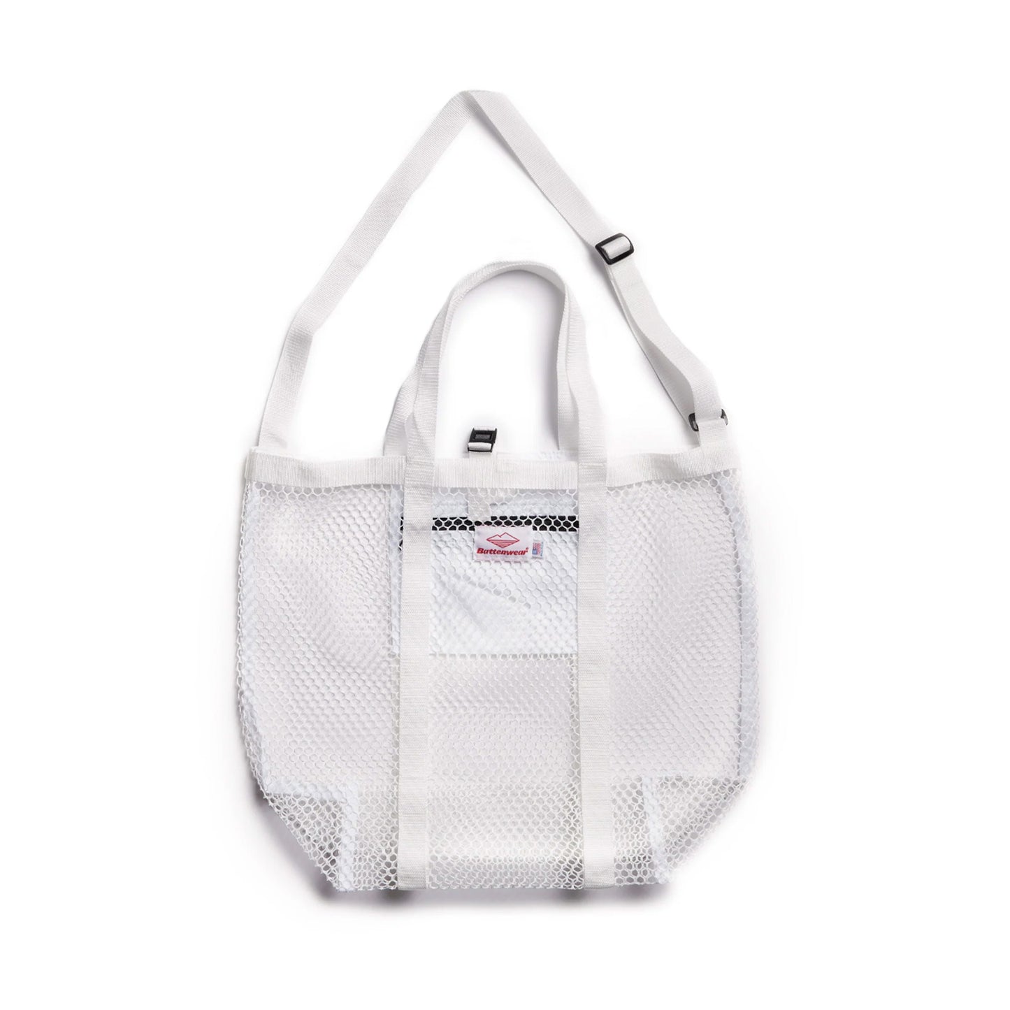 Mesh Tote in White/White