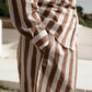 Loose Ole Shirt in Brown & White Stripe