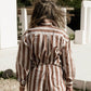 Loose Ole Shirt in Brown & White Stripe