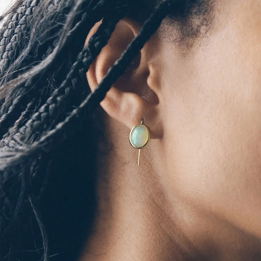 Opal French Hook Earrings