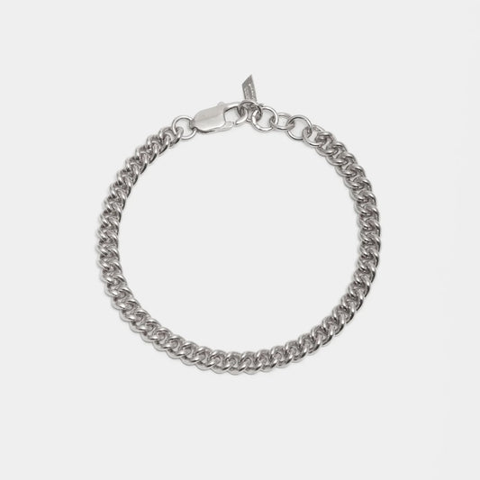 Petite Industrial Curb Chain Bracelet in Silver