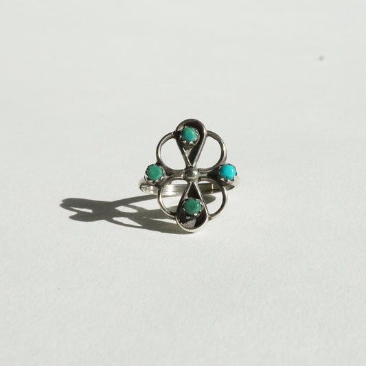 Vintage Petit Point Turquoise Ring