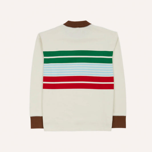 Mock Neck LS Centre Stripe Rugby Shirt