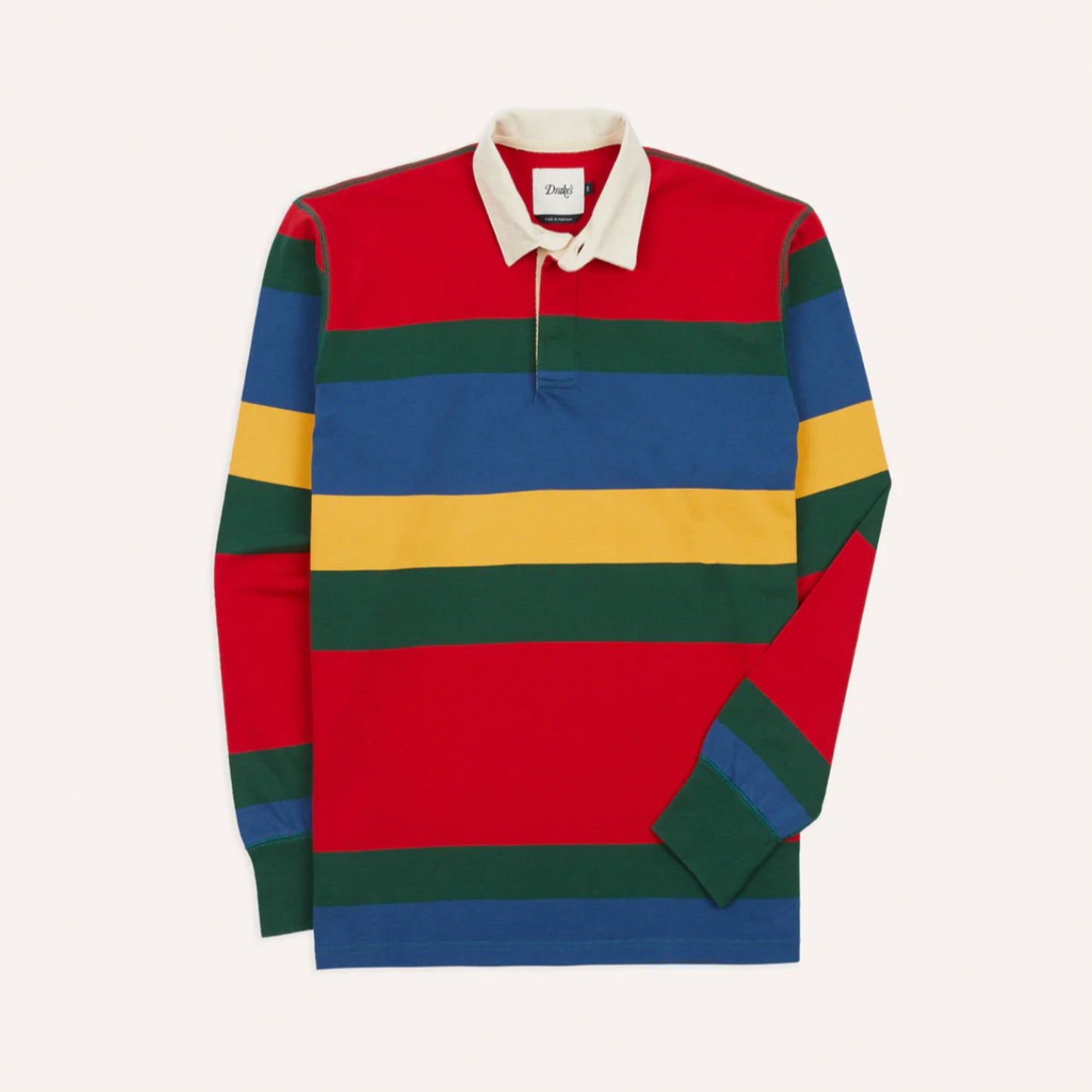 Cotton Rugby Shirt in Multi Stripe