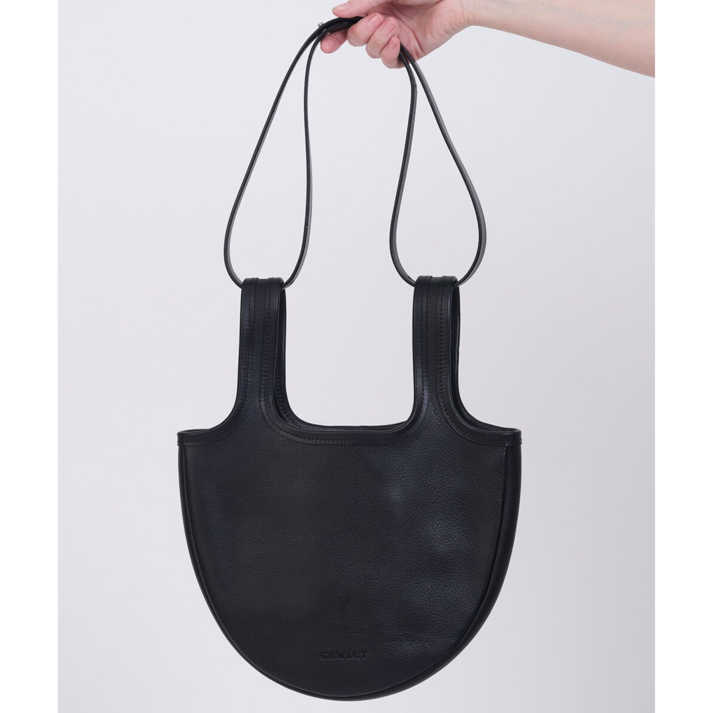 Leather Shining Bag in Black