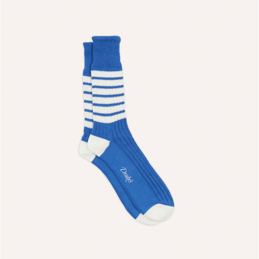 Striped Sport Sock in Blue & White