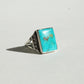 Vintage Square Cut Southwestern Turquoise Ring