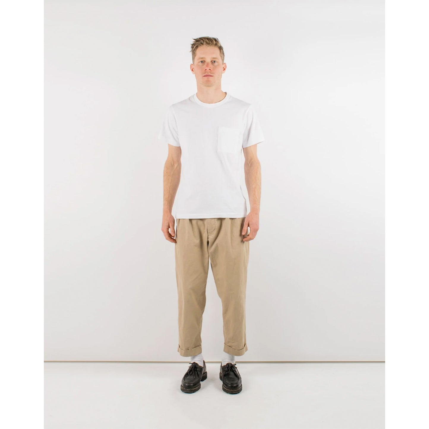 Heavy Duty S/S Pocket Tee in White