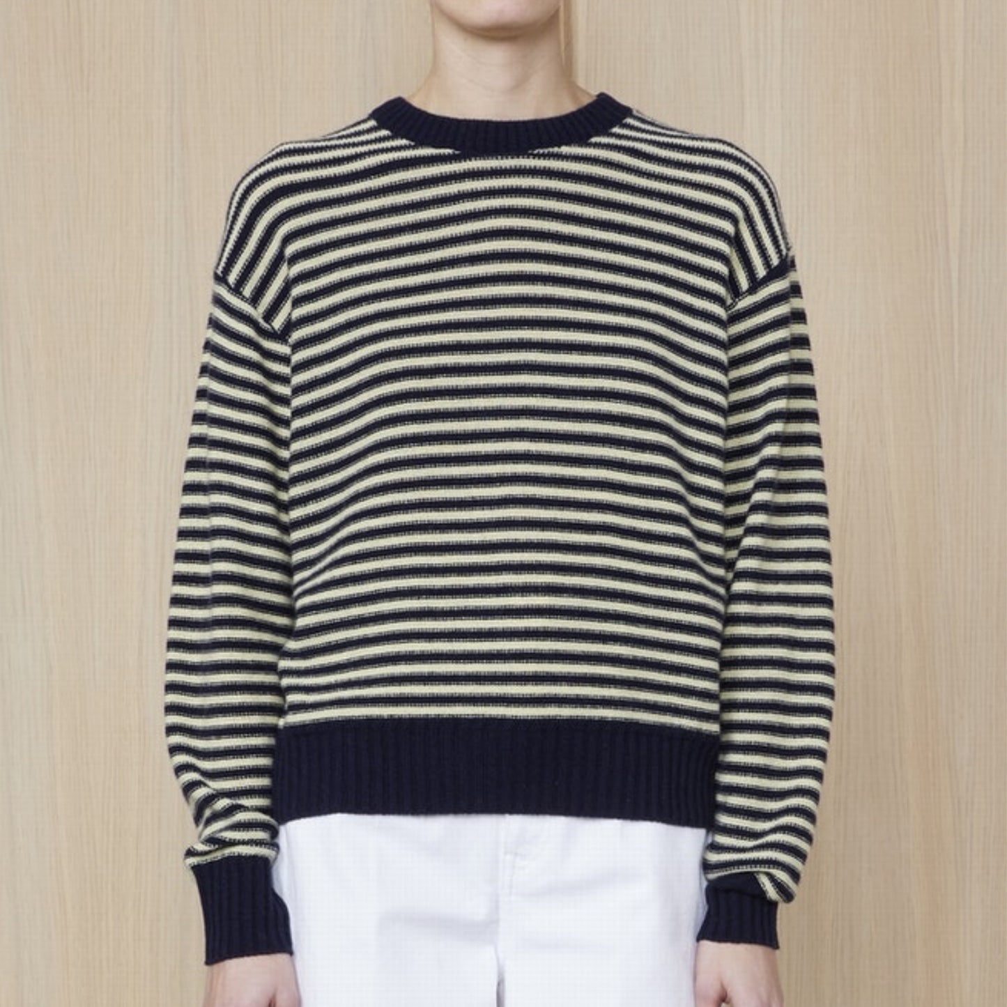 Thea Italian Wool Cashmere Stripe Sweater