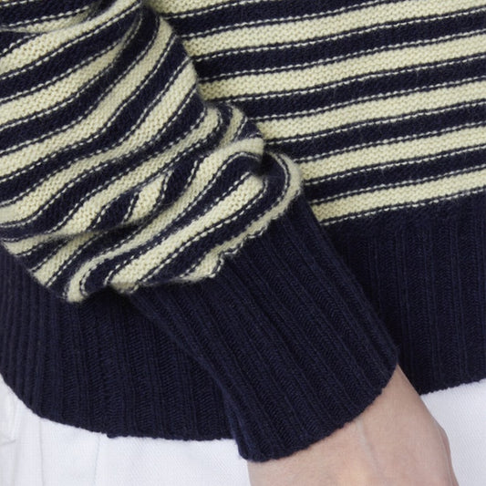 Thea Italian Wool Cashmere Stripe Sweater