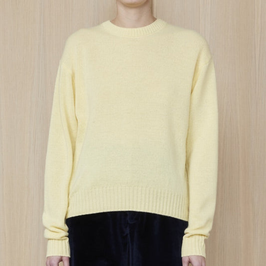 Thea Italian Wool Cashmere Sweater in Yellow