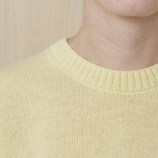 Thea Italian Wool Cashmere Sweater in Yellow