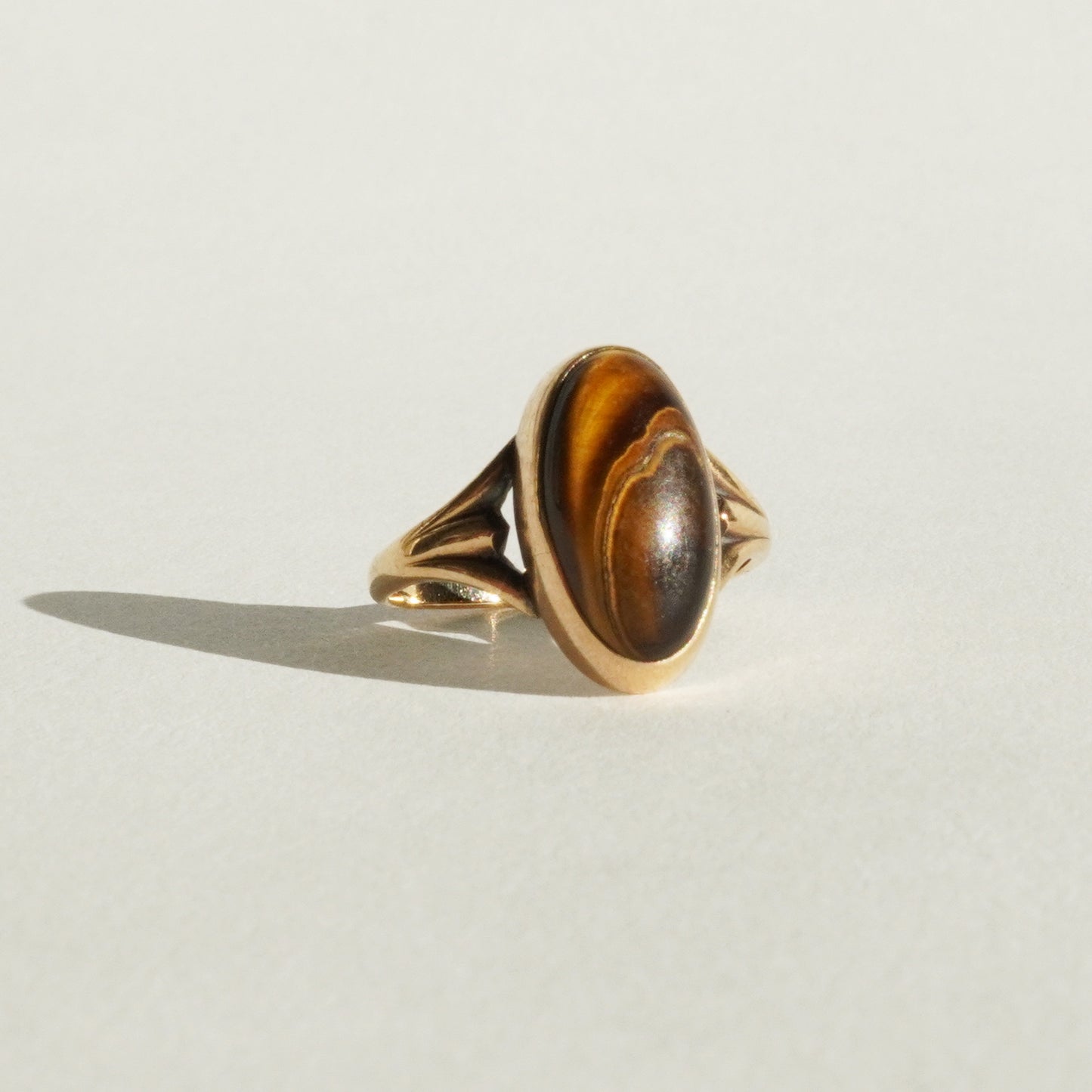 10k Rose Gold Tigers Eye Ring