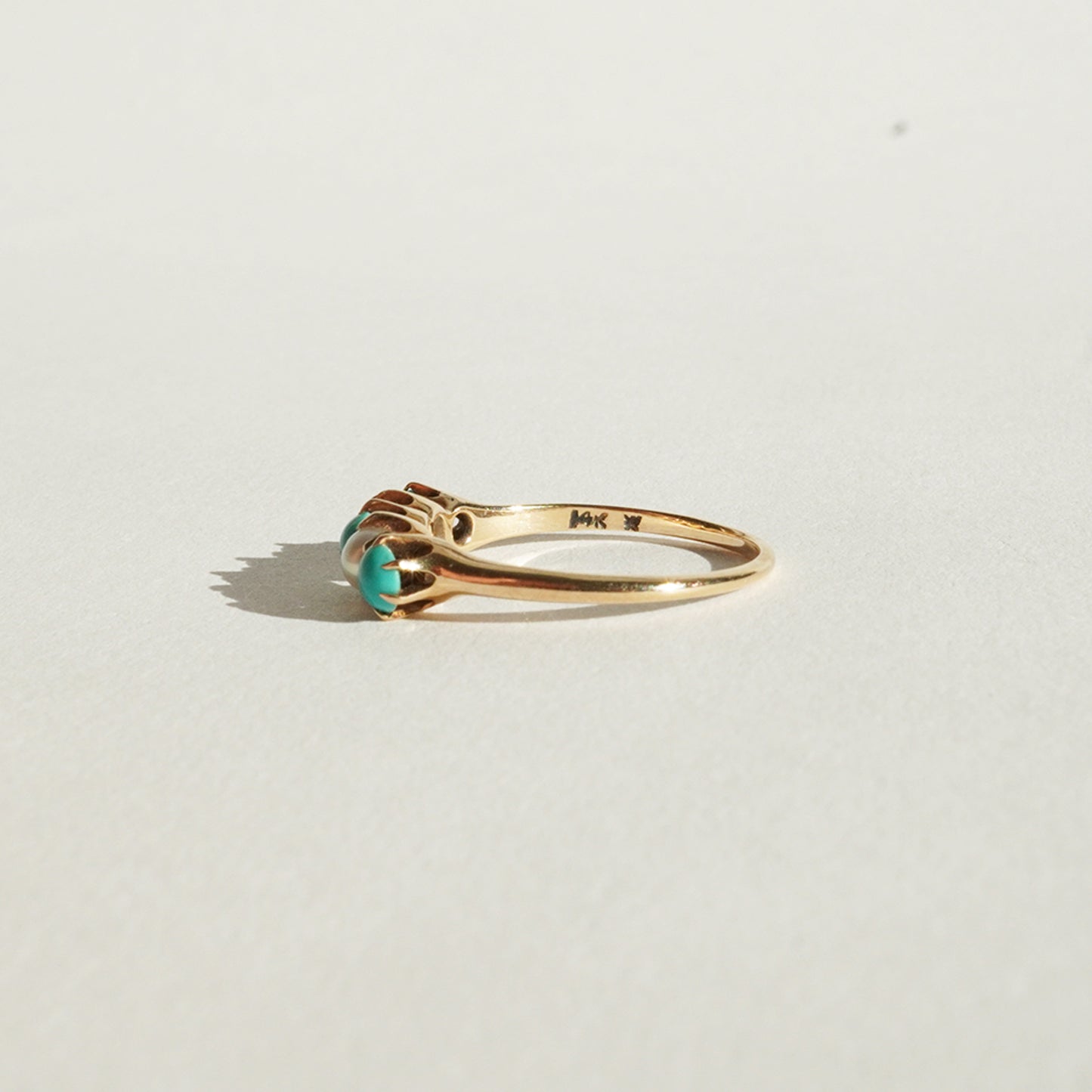 Victorian 14k Turquoise & Pearl Ring