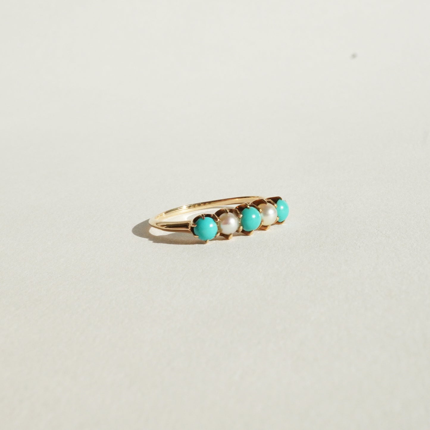 Victorian 14k Turquoise & Pearl Ring