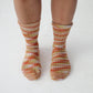 Twisted Over Ankle Sock in Orange Multi