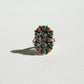 Zuni Turquoise & Coral Cluster Ring